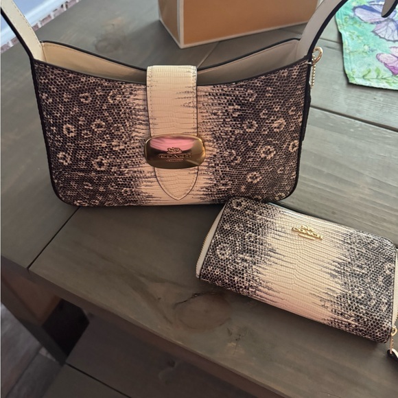 Coach Handbags - Coach Black and Cream Shoulder Bag Set